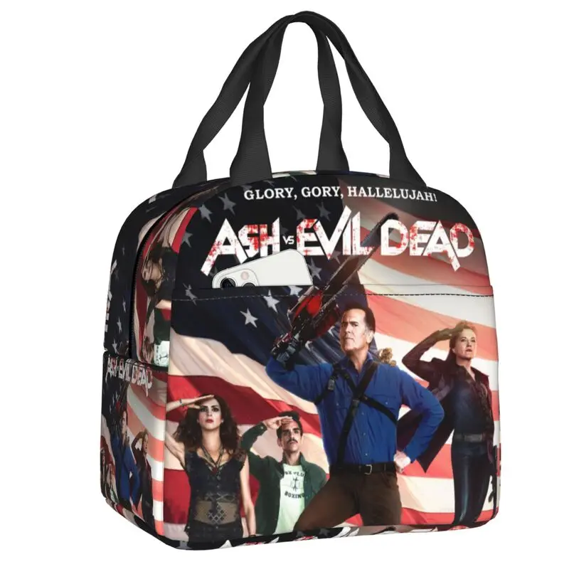 Supernatural Horror Film Evil Dead Insulated Lunch Bags for Outdoor Picnic Leakproof Thermal Cooler Lunch Box Women Kids