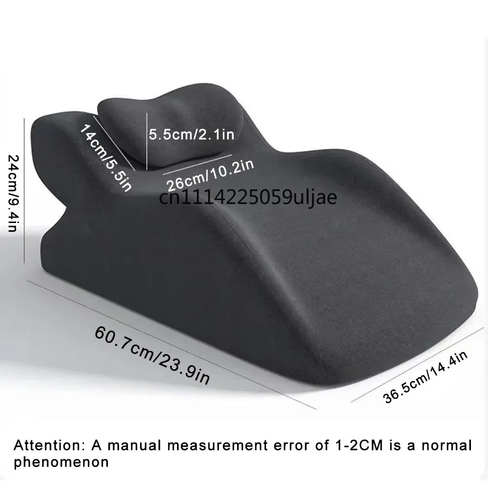Bed Multifunctional Ergonomic Wedge Pillow with New Prone Position for Reading, Unique Curved Design, with Washable Cover