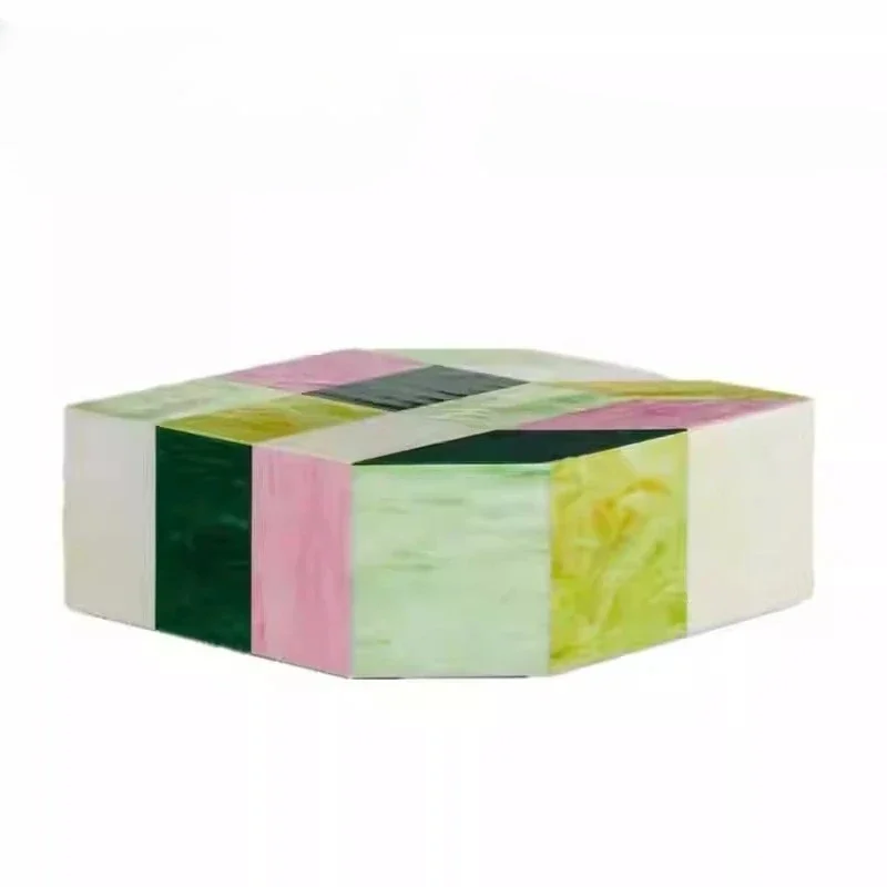 A Italian minimalist low table stained glass coffee table living room home high-end coffee table