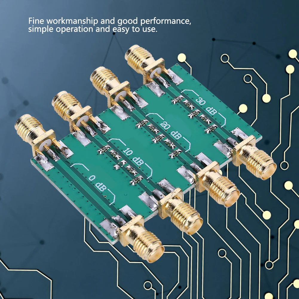 DC 4.0GHz RF Fixed Attenuator Module Board 50Ω System Impedance 23dBm SMA Double Female Head Radio Frequency Fixed Attenuator