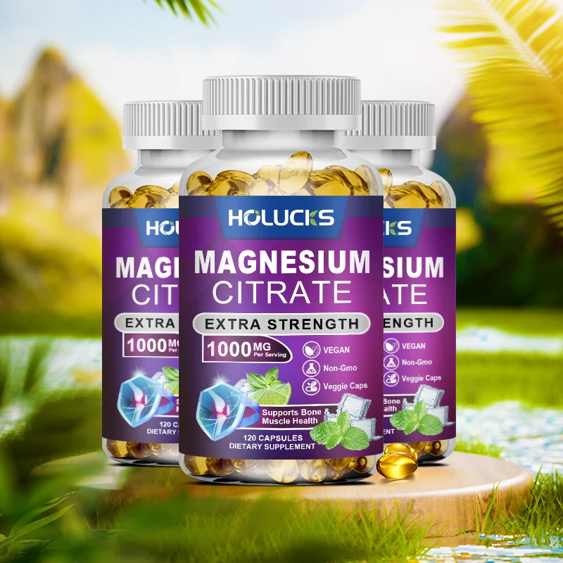 Pure Magnesium Citrate 1000mg Supplement, for Digestive Health, Occasional Constipation, Promotes Regularity, Muscle Relaxation