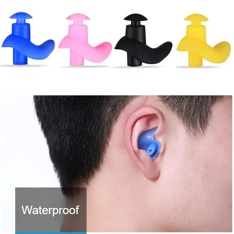 1 Pair Swimming Ear Plugs Soft Sound Insulation Ear Protection Silicone Earplugs Anti-noise Sleeping Plug for Noise Reduction