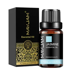 Difusor de Óleo Essencial de Jasmim para Cuidados com a Pele, Óleos Aromatosos, Lavanda, Baunilha, Vetiver, Sândalo, Eucalipto, Menta, Tea Tree, 10ml