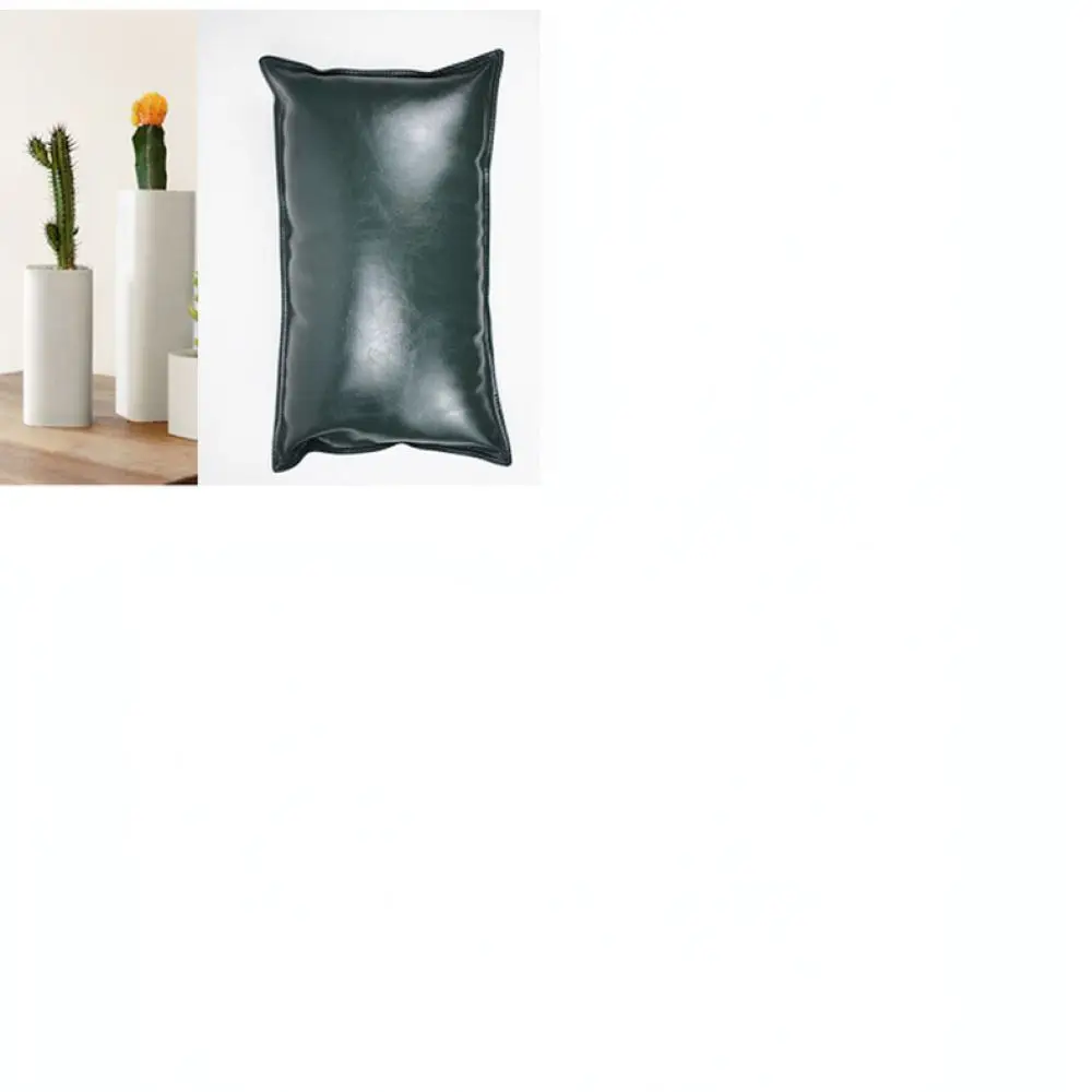 Modern Faux Leather Pillow Cover Solid Color Oil Wax Texture Decorative Cushion Case Scandinavian Sofa Living Room