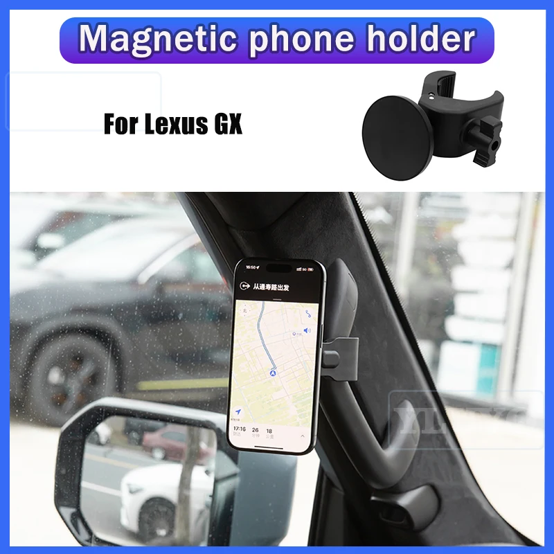

For Lexus GX Car Phone Holder Magnetic Gravity Cup Holder A-pillar Rotatable Navigation Mount Car Interior Accessories