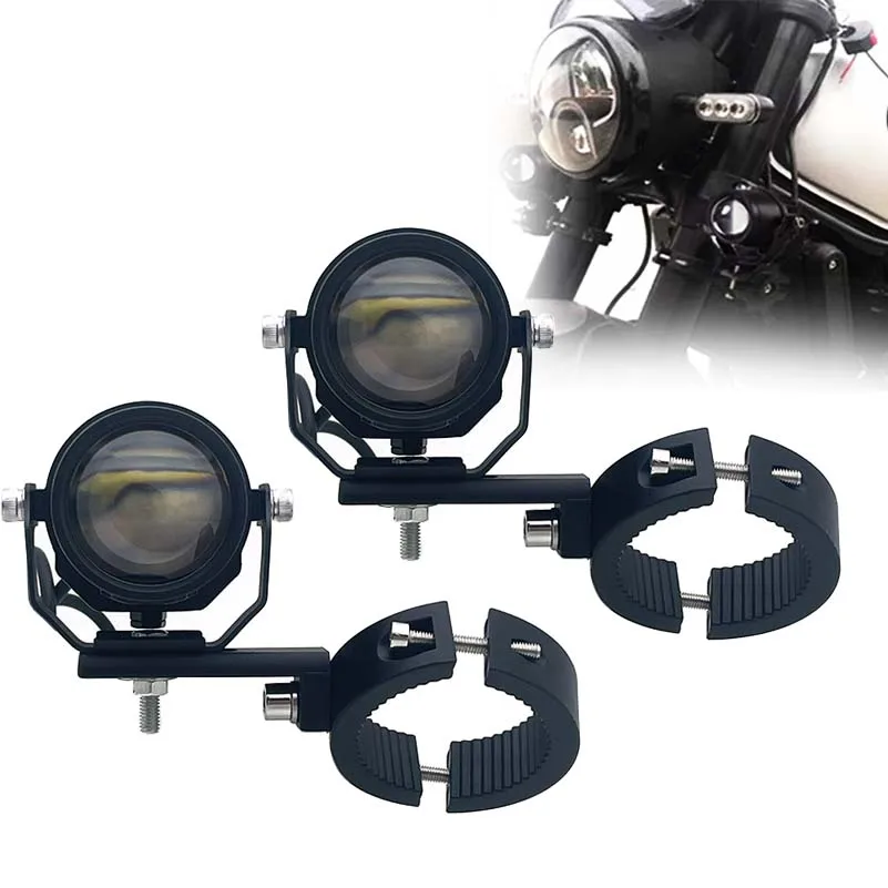 Motorcycle LED Spotlight Auxiliary Headlight 30W Driving Light for Motorcycles bicycles ATV LED Work  Lights Mount Bracket.