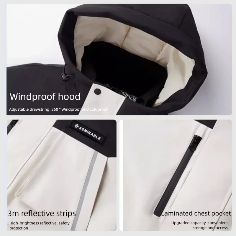 YESUNION Parka feminina ao ar livre jaqueta à prova de vento calor casaco com capuz unissex 90 pato para baixo jaqueta à prova de vento à prova d'água caminhadas