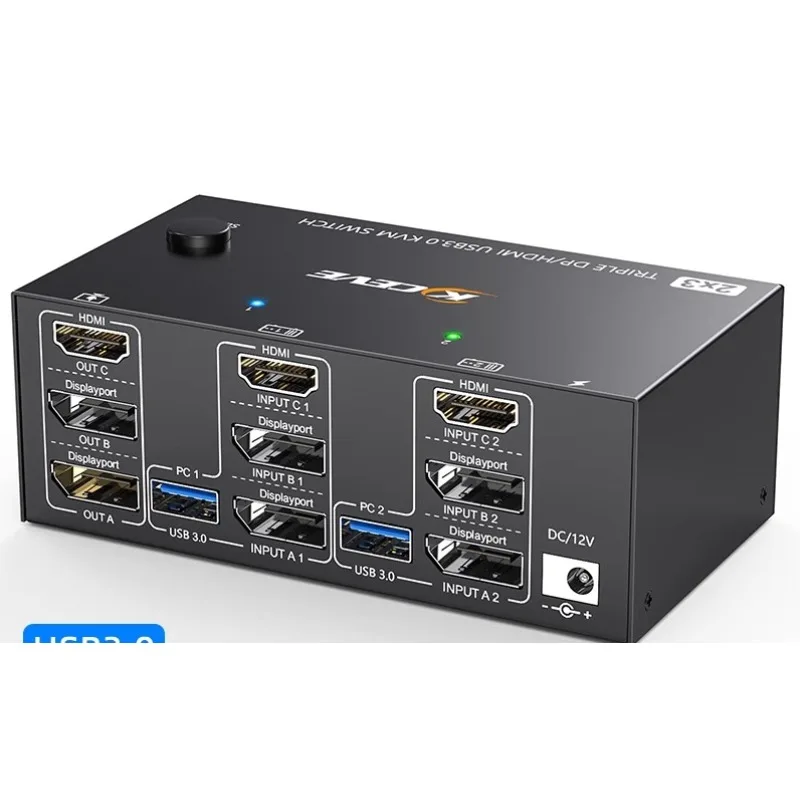 

dual screen switcher 2 in 3 in 4 in 2 out hdmi expansion screen 4k set keyboard and mouse control two computers