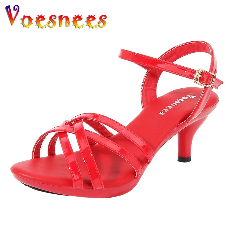 2022 Brand Designer Stripper Shoes High Heels Sandals Women Pumps Thin Heels Summer Sexy Nightclub Party Buckle Strap Prom Shoes