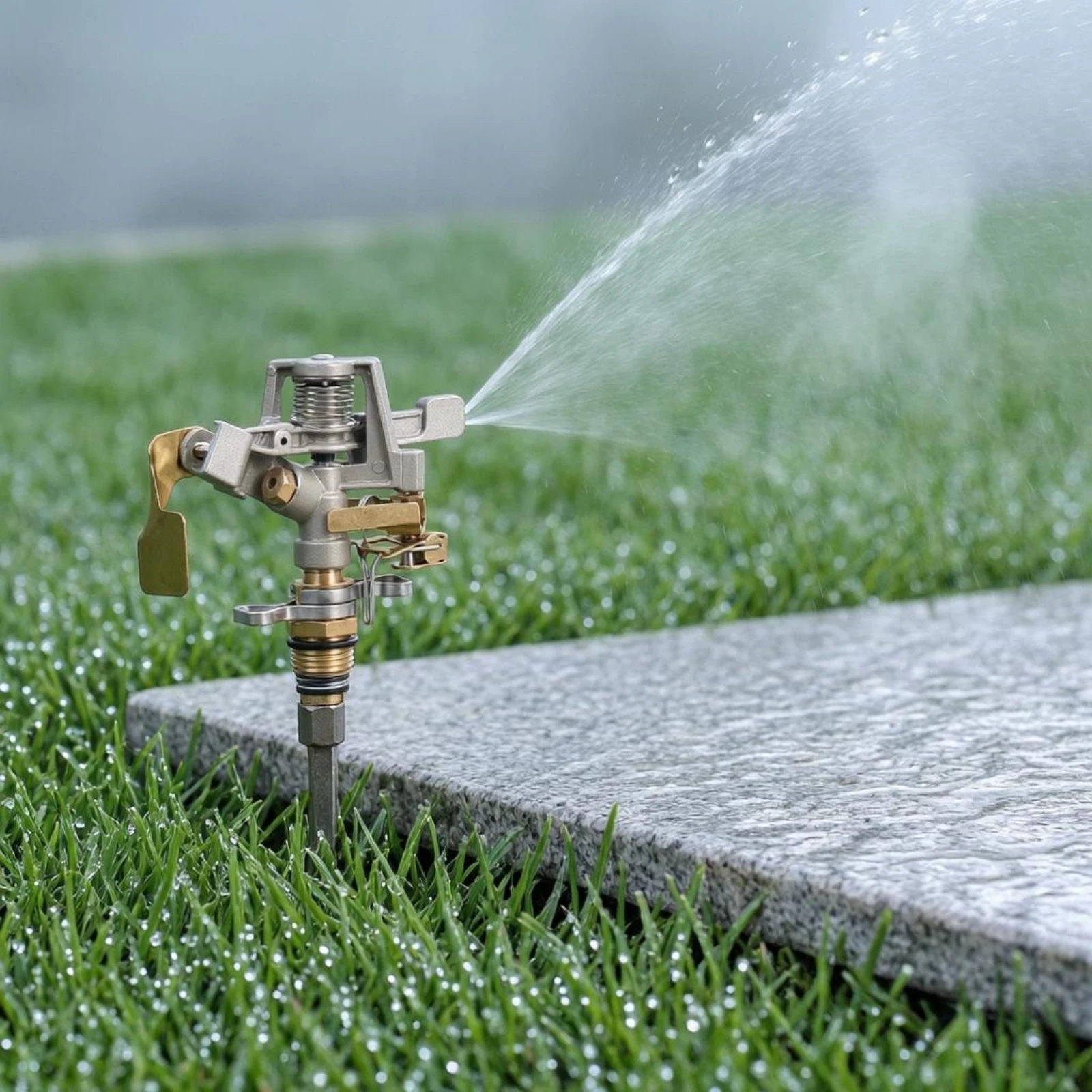 Rocker-Arm Sprinkler Head Zinc Alloy Threaded Sprinkler Head Outdoor Watering Coiled-Loaded Rotating for Agriculture, Garden