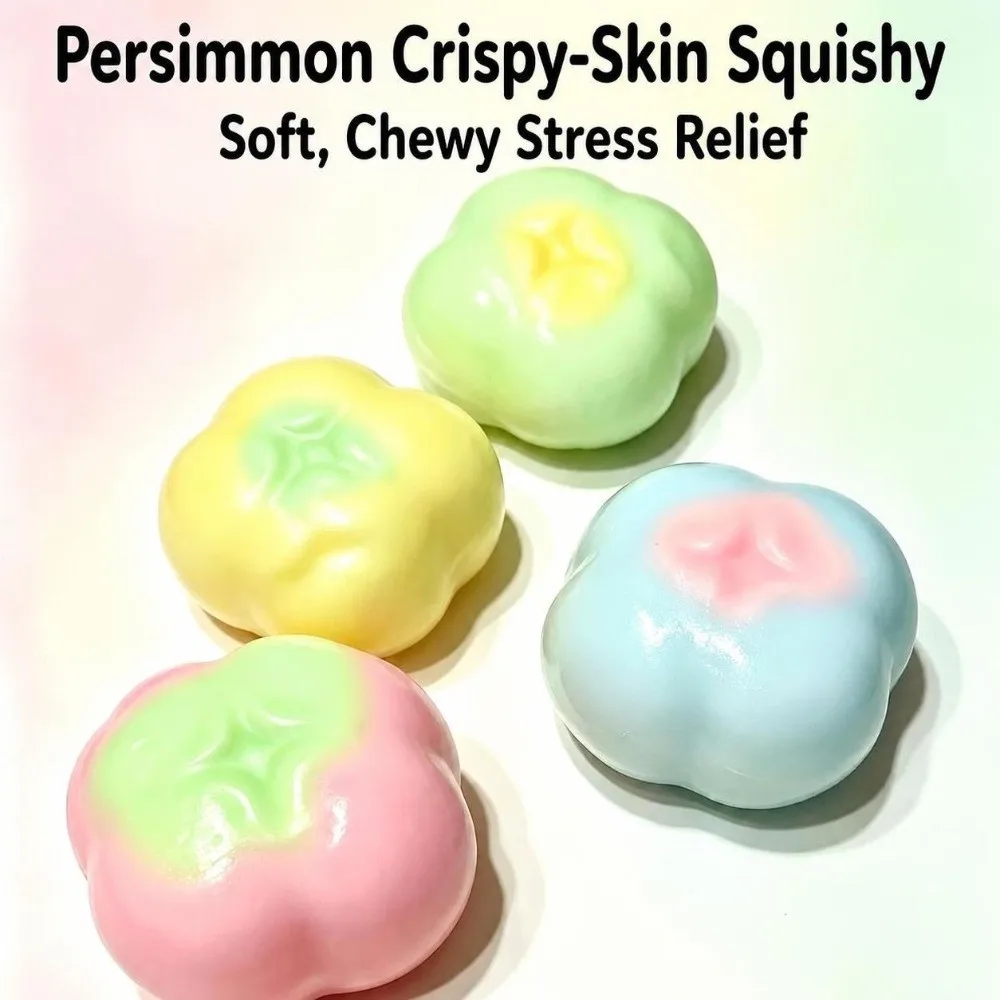 Persimmon Shape Wax Cracking Squeeze Crackable Texture Crispy Feel Crunchy Sound Ball Handmade Craft Soft Gel Fidget