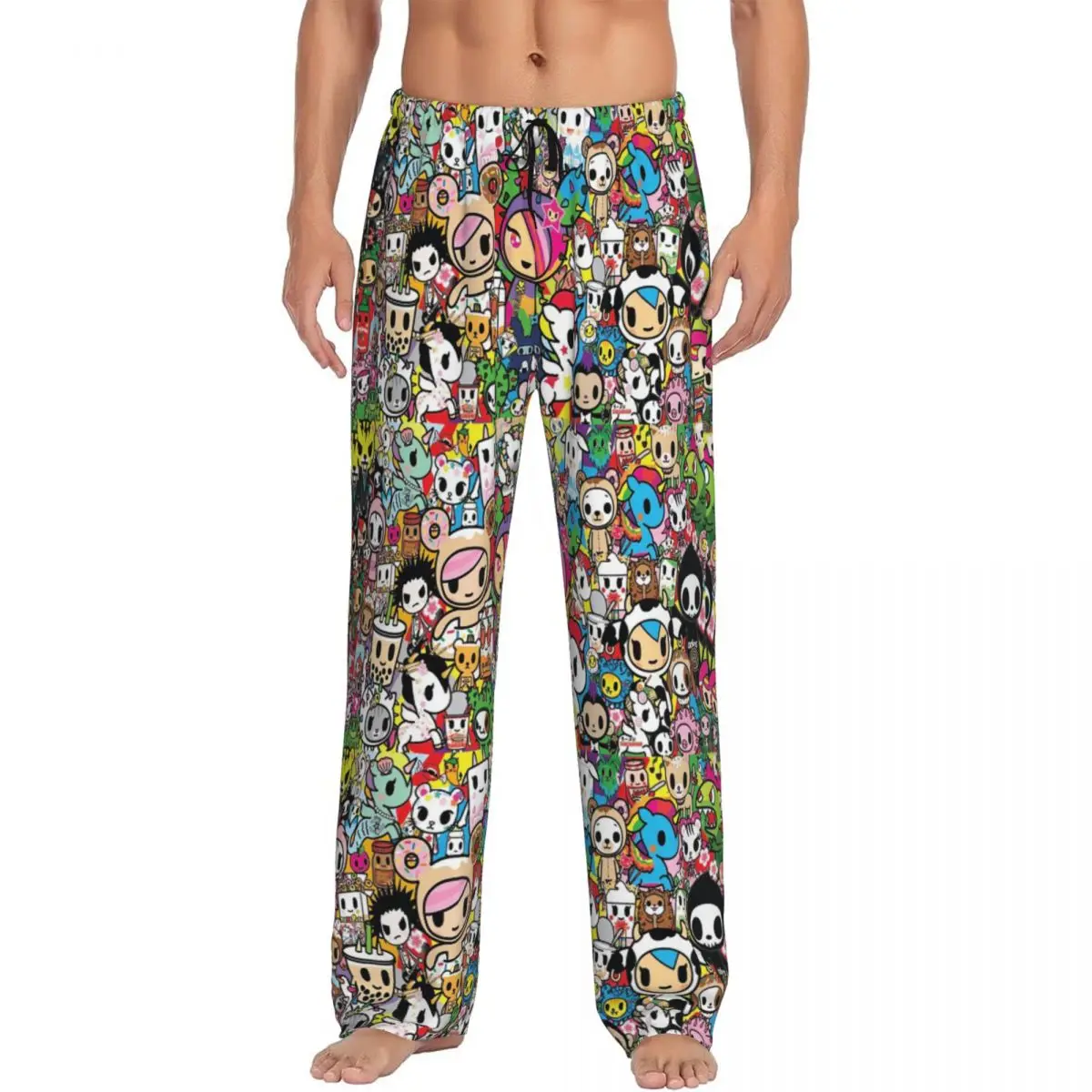 Custom Tokidoki Kawaii Donutella Sandy Unicorno Pajama Pants Men Sleepwear Sleep Lounge Bottoms with Pockets