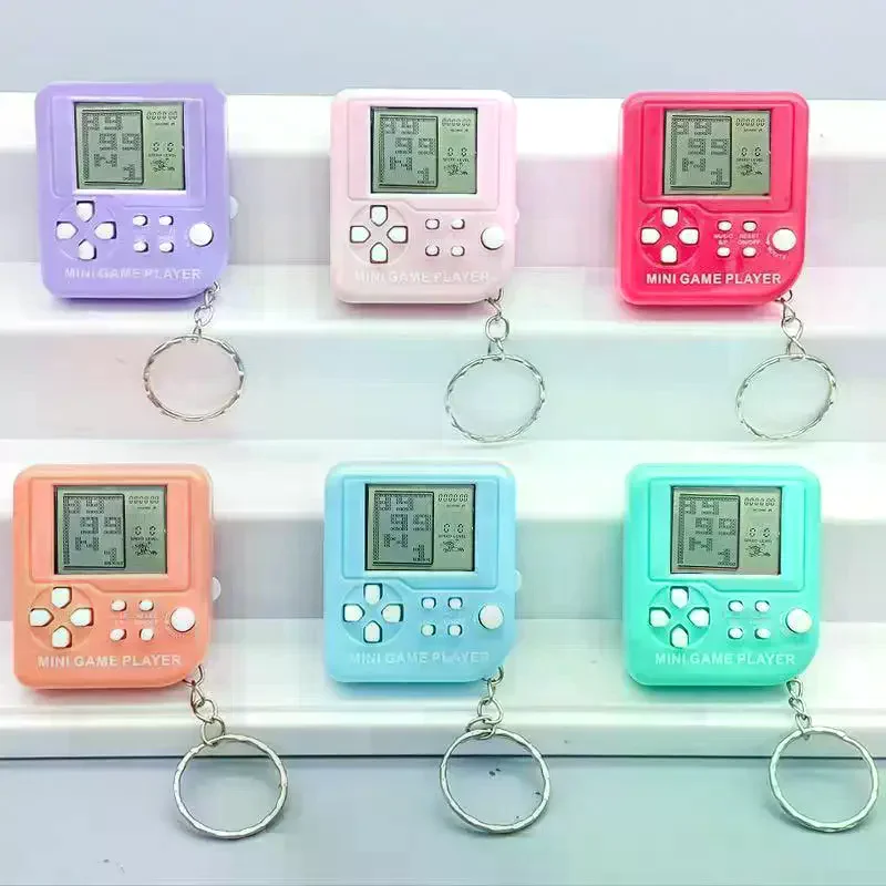 Mini Retro Handheld Game Player Built-in Classic Games Portable Keychain Design for Kids Travel Casual Entertainment