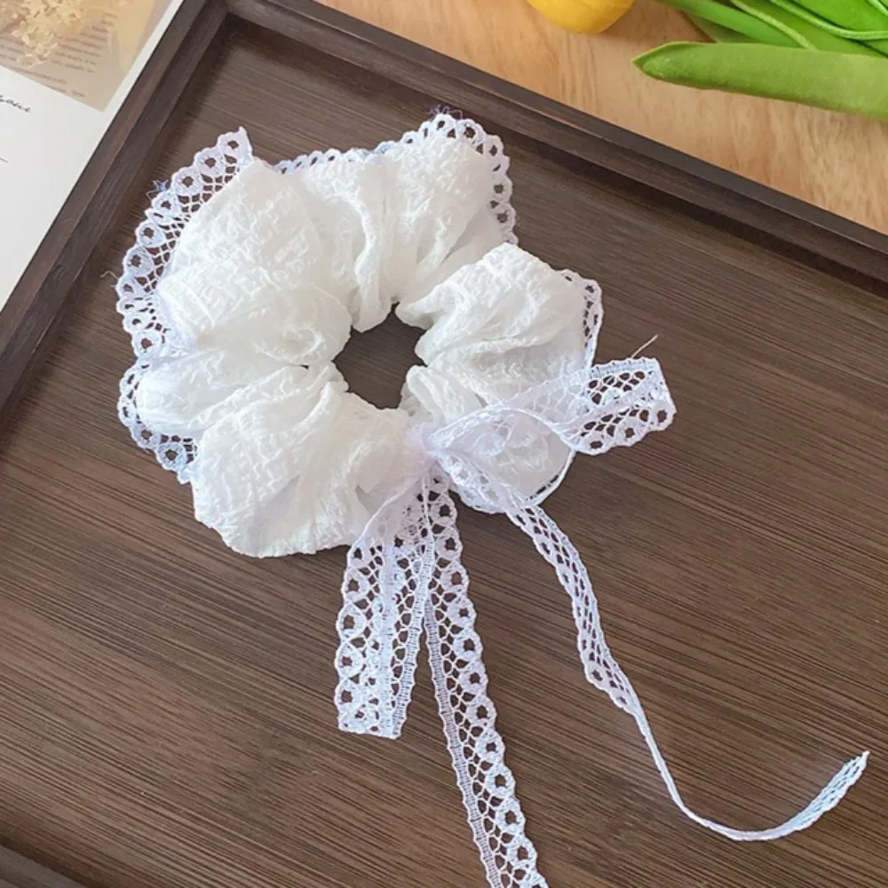 

Y2K Girls Double Ponytail Hair Bands Ribbons Sweet Lolita Lace Edge Bowknot Ribbons Hair Streamers Rope Women Hair Accessories