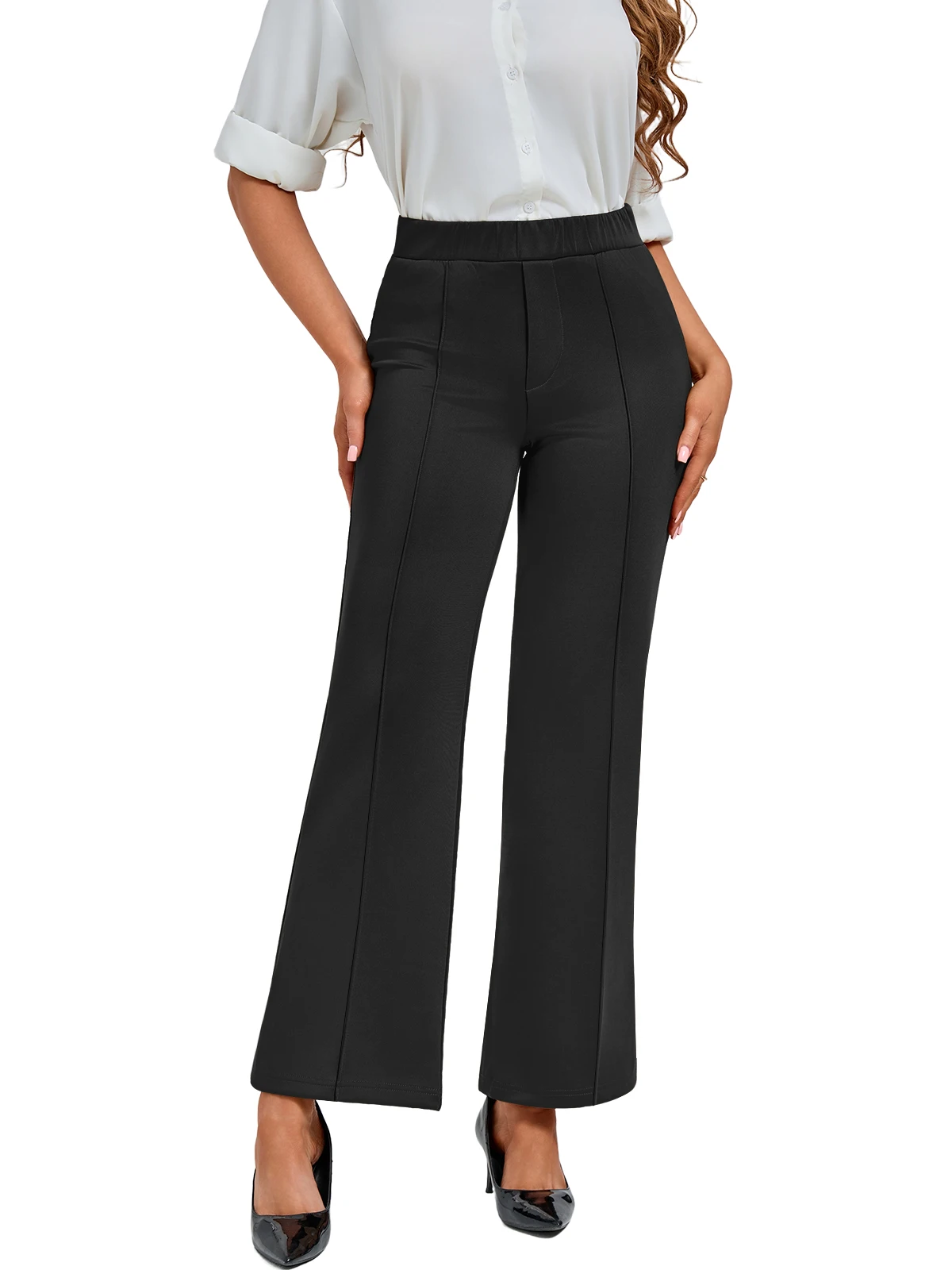 Ladies' Solid Color Casual Pants, Versatile Pants for Outdoor Commuting