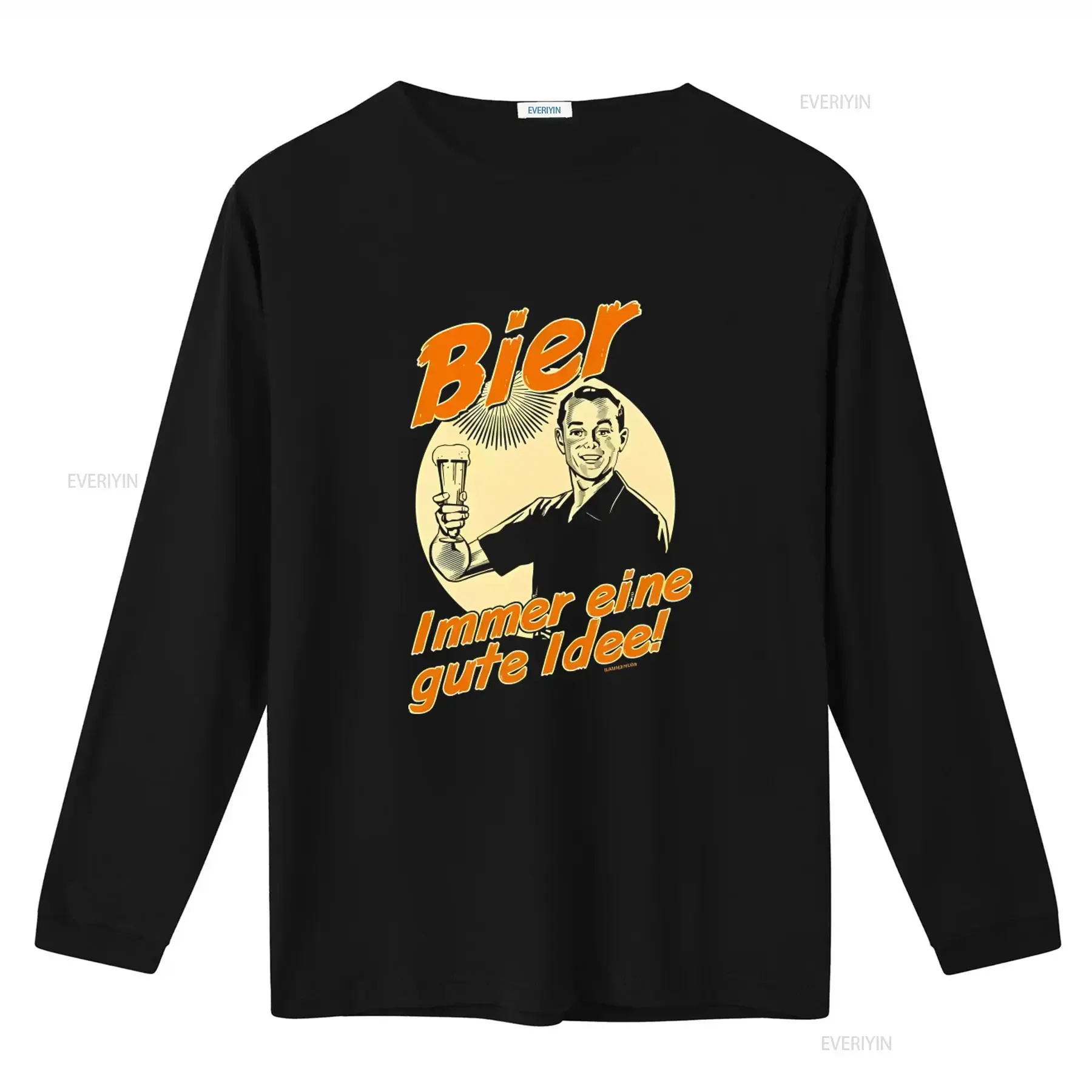 Fun T Shirt Bier Immer Eine Gute Idee Cool Retro Beer Lover  vintage Washed streetwear Stylish graphic homme Breathable Unisex