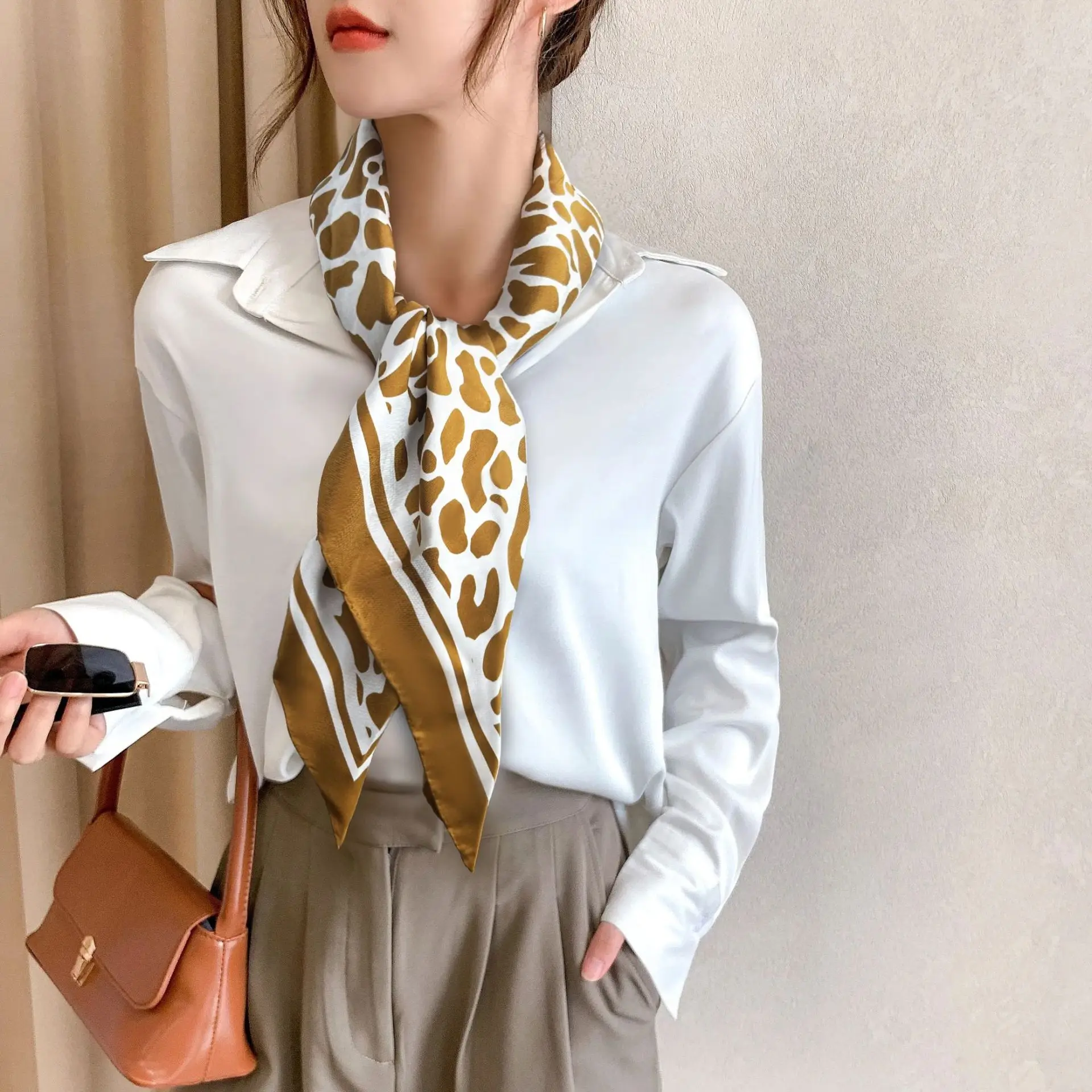 100% Mulberry Silk Square Scarf for Hair 90x90cm Women Men Natural Silk Twill Neckerchief Digital Printed Headscarf
