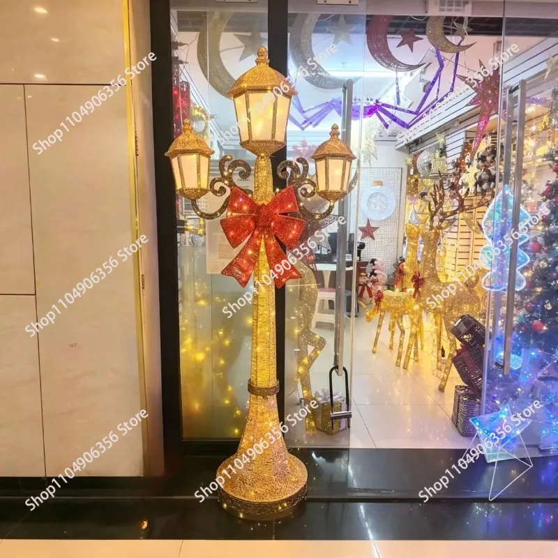 Christmas luminous street lights decorate hotel square street Christmas tree ornaments
