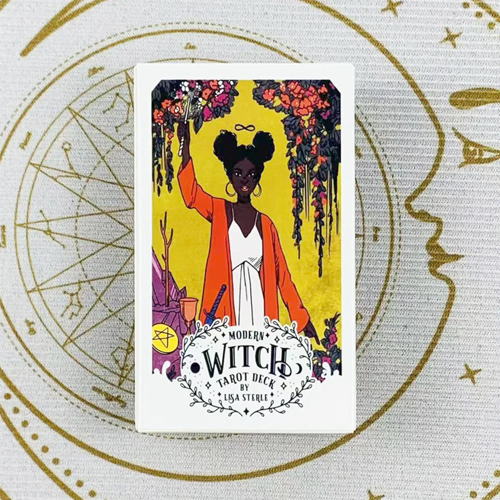 Modern Witch Tarot Deck 78 Tarot Cards English Version Fate Divination Board Game Spiritual Guidance Tarot Deck for Beginners