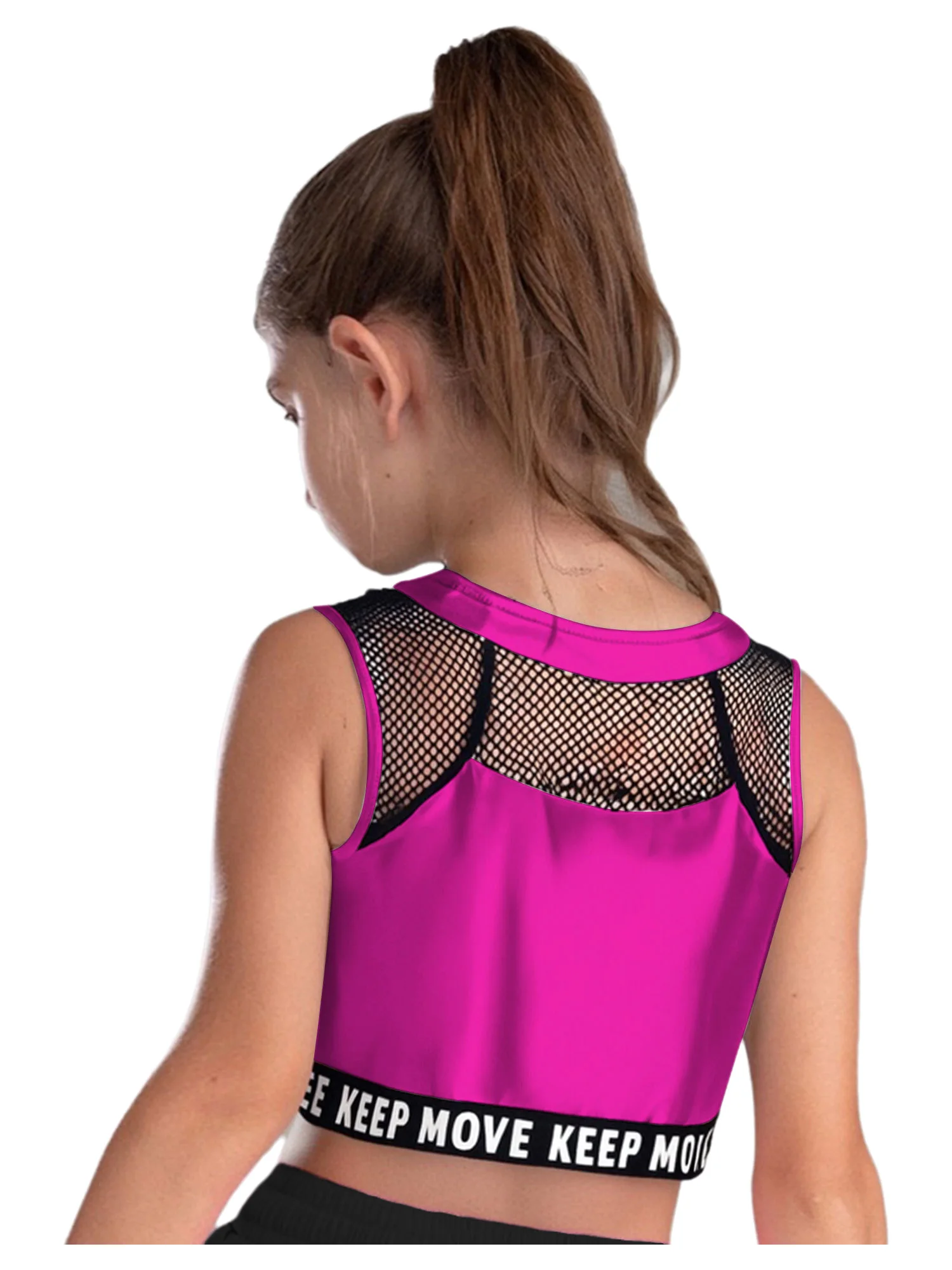 어린이 소녀 전문 재즈 댄스 조끼와 반짝이는 반바지 세트, 공연 및 훈련 세션을 위한 속이 빈 디테일 포함