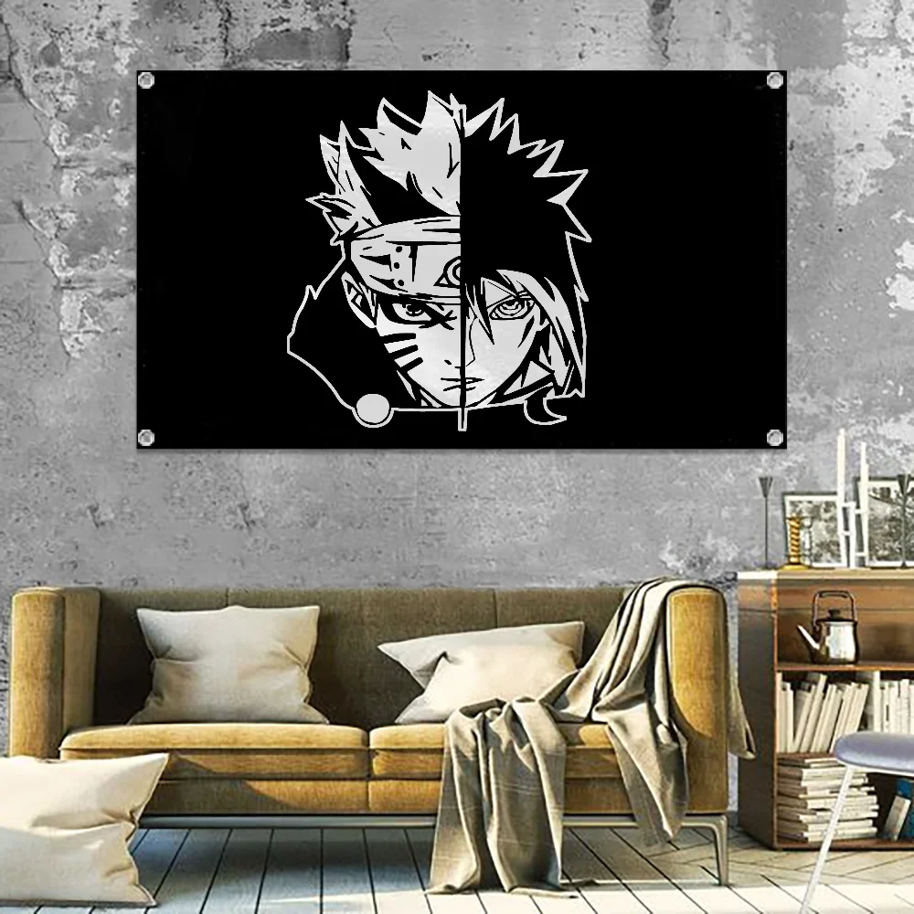 Hanging Flags Garden Flag Banner Room Decoration Wall Decor Tapestry Home Decoration Naruto Flags for Bedrooms Garage Outdoor