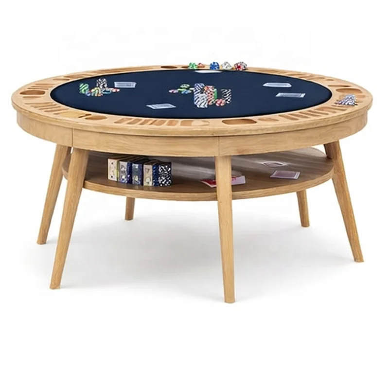 High Quality Wooden Luxury Poker Table, Modern Design, Texas Hold'em, Round Shape, Professional Gaming Table