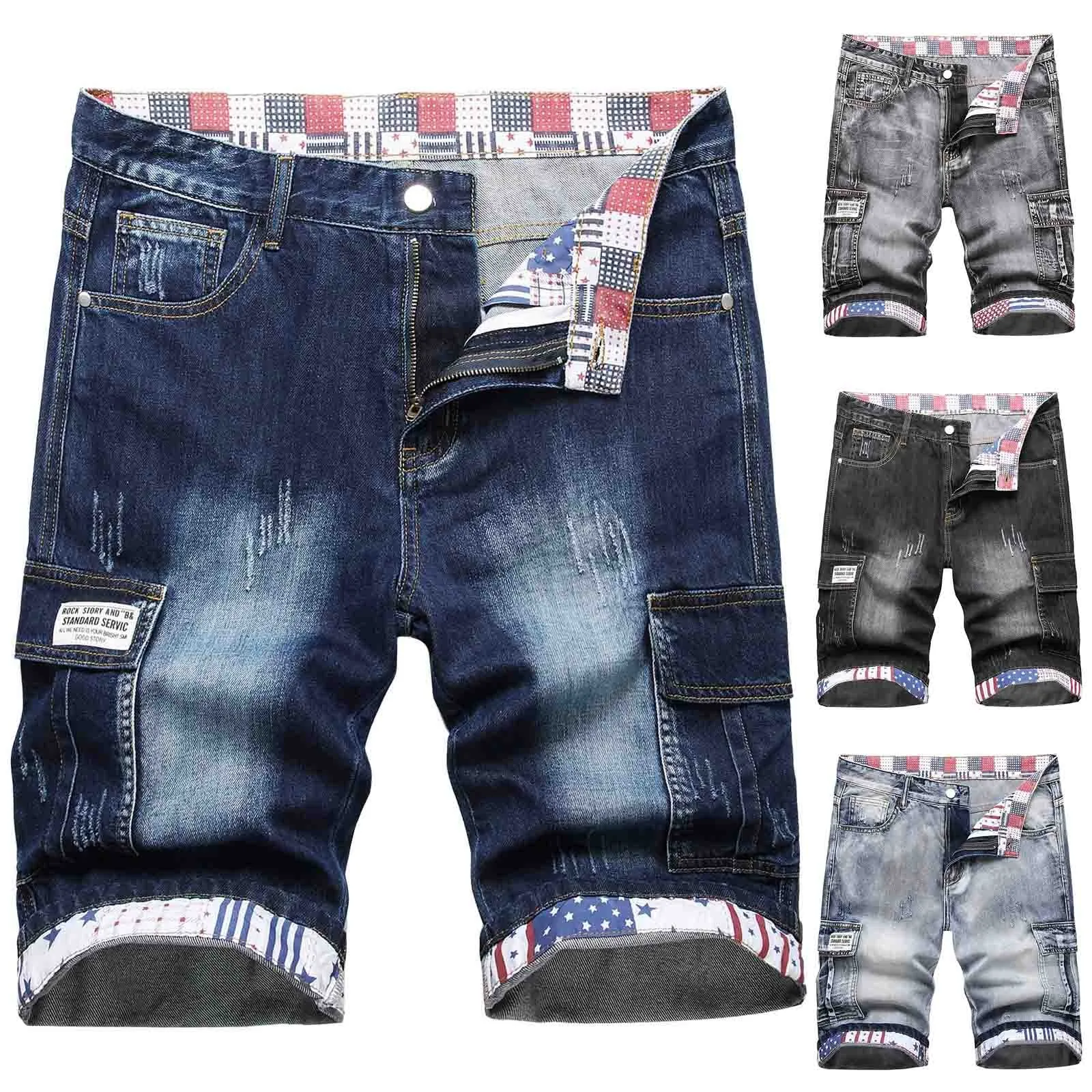 Stylish Washed Denim Casual Shorts for Men