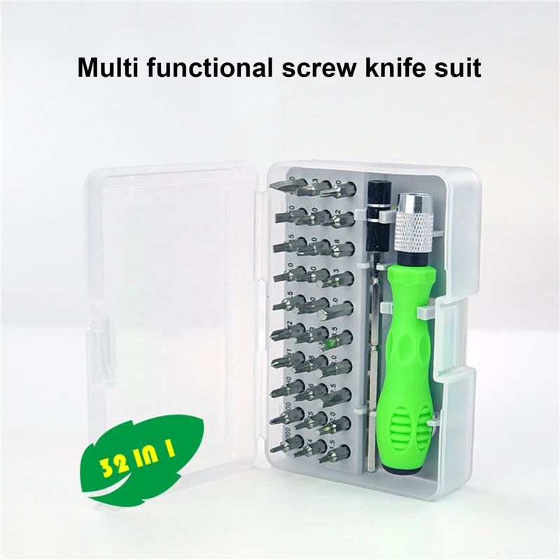 32pcs/lot Magnetic Screwdriver Bit Set TORX Phillips Screw Drivers Home Phone Camera Watch PC Repair Tool Boxes Hand Tools Kits