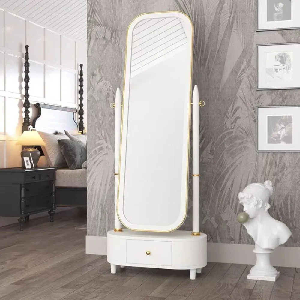 Decorative Mirrors Storage Cabinet with Drawers Floor Length Mirror for Bedroom Living Room Dressing Room White Home & Garden