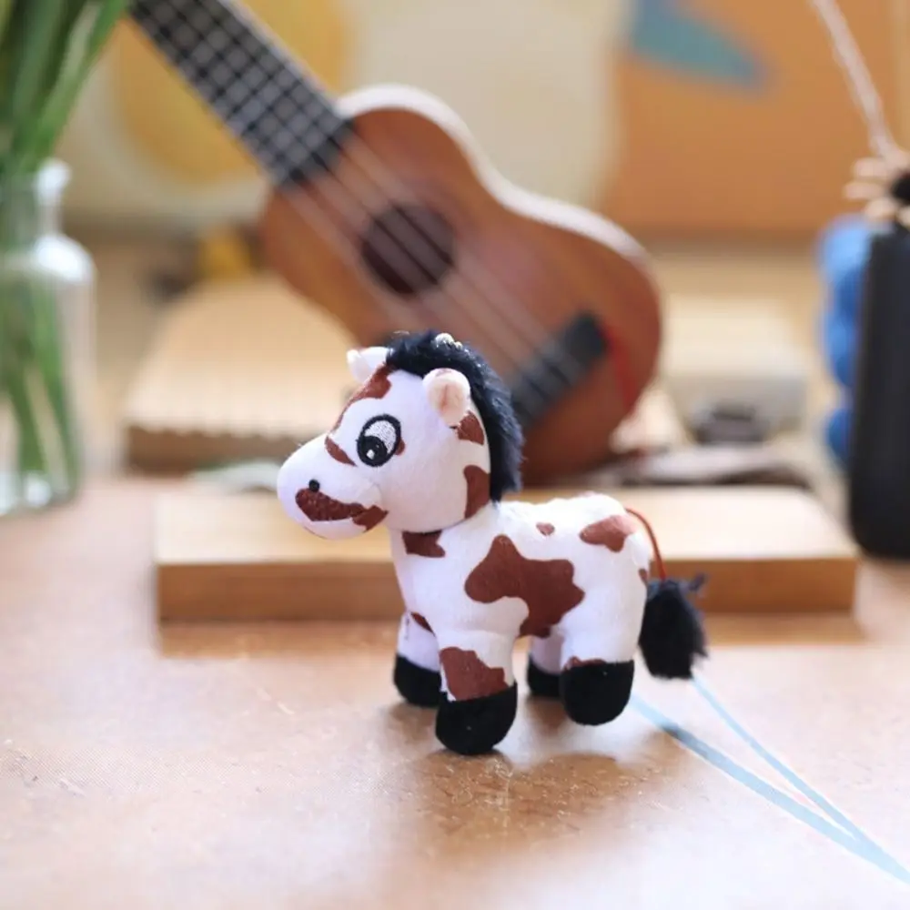 Stuffed Animal Horse Keychain Cute Cartoon Backpack Charm Stuffed Horse Hanging Decoration Keyring Little Horse Keychain