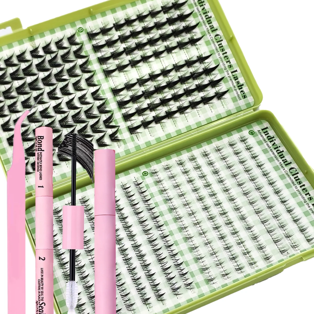 Neue 32-reihige 512 Cluster Mix Wimpern, Natürlicher Manga-Look, DIY-Set für Wimpernverlängerung, Wiederverwendbare Natürliche Wimpern – Detail 8