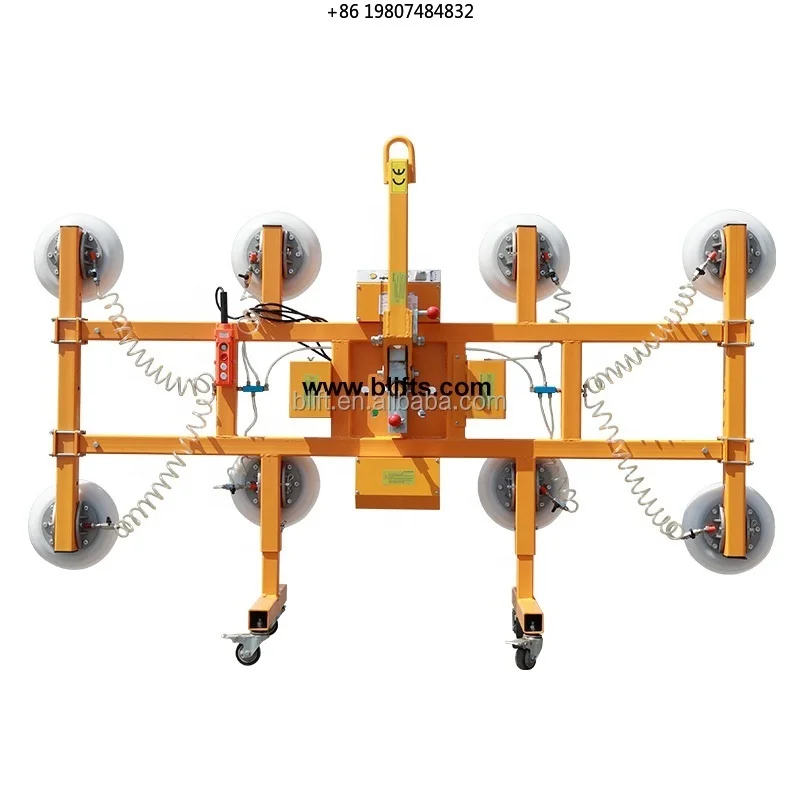Aliexpress Hot Sale Large Format Tile Carry System Slab Tile Vacuum Lifter with 8 Inch Vacuum Suction Cups for Heavy Tile