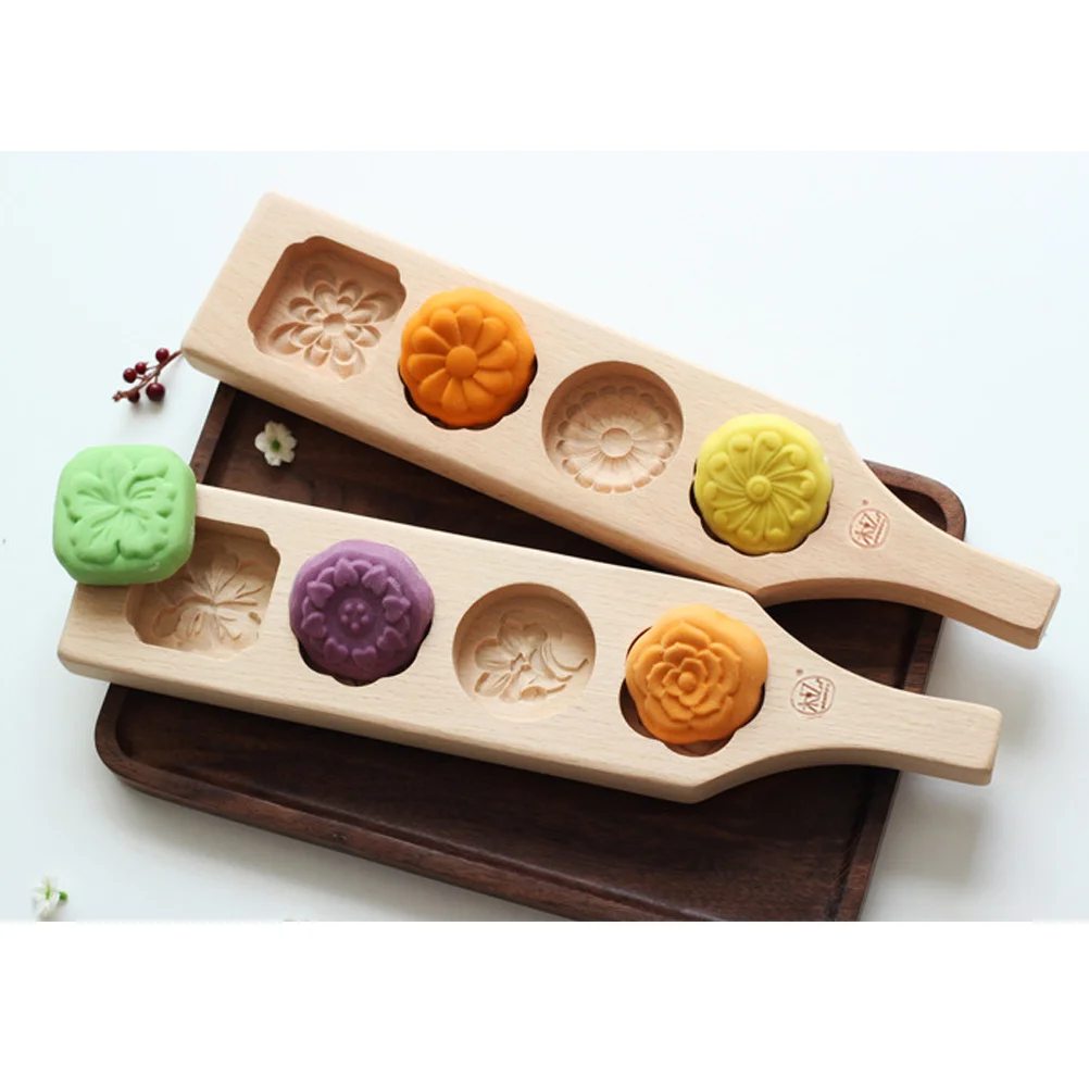 

Mooncake Wooden 4 Flowers Design For Diy Baking Soap Chocolate Muffin Cake Pastry Bread Tool Biscuit Mold Wooden Mold