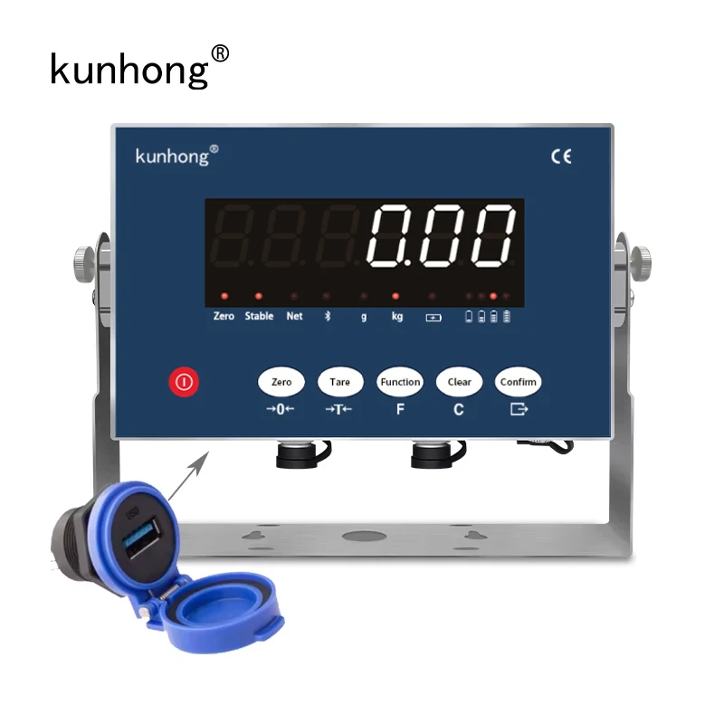 

Индикатор веса Kunhong B4 из нержавеющей стали IP68 Хранение данных Пыленепроницаемый Водонепроницаемый