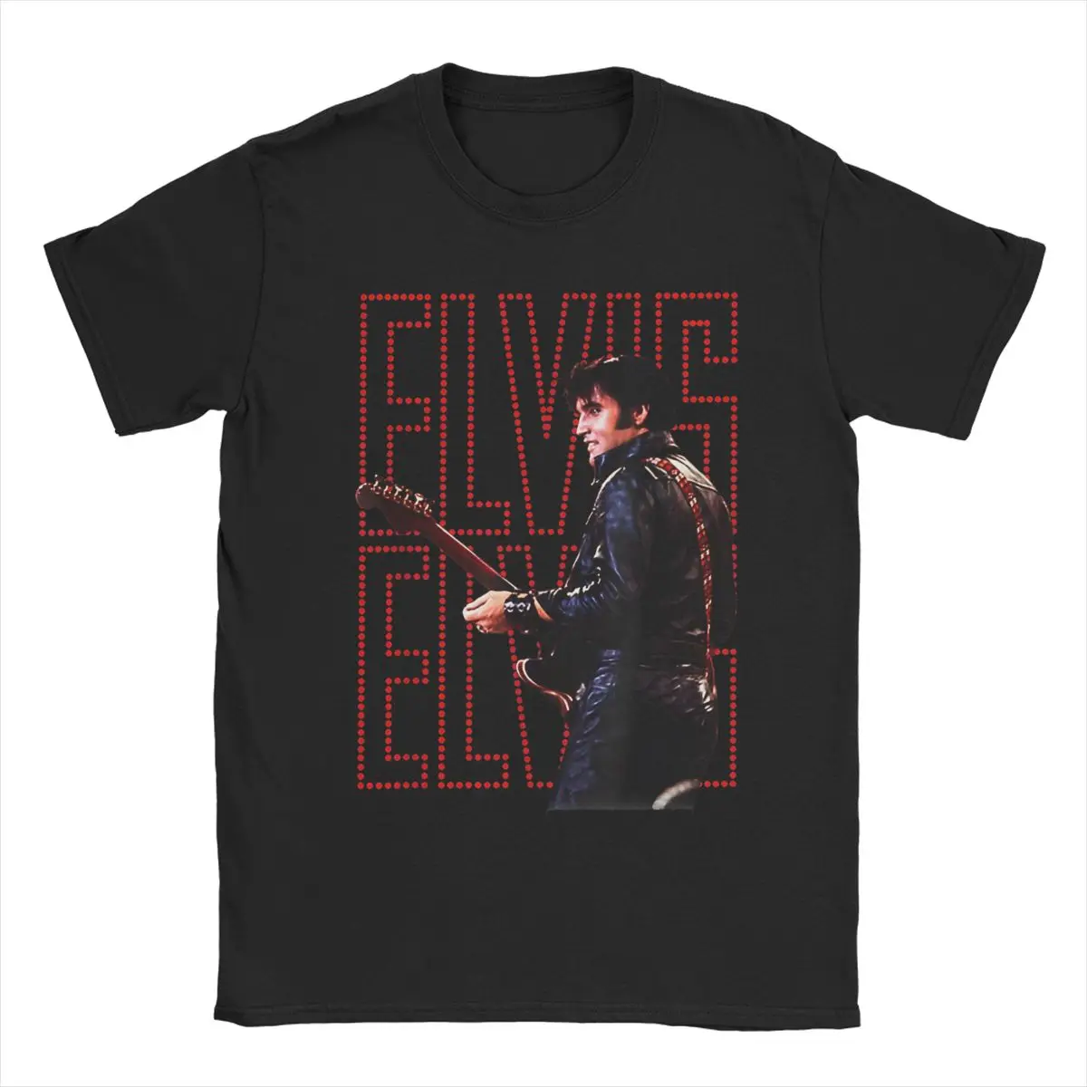 Men's T-Shirt E-Elvis Presley Vintage Cotton Tees Short Sleeve T Shirt Crewneck Clothes Plus Size