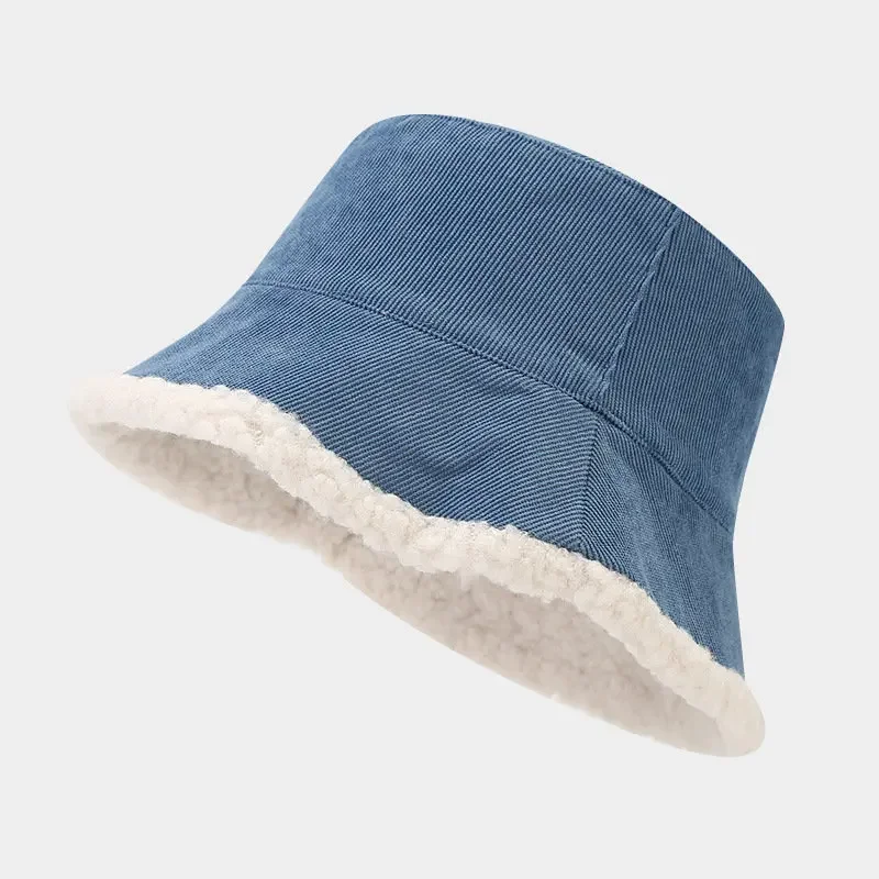 Autumn Winter Cotton Solid Warm Fisherman Hat Bucket Hat Outdoor Travel Sun Cap For Men And Women 202