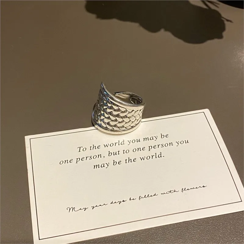 VENTFILLE 925 Sterling Silver Geometria Irregolare Anello per Le Donne Retro Piega Texture Punk Gioelleria Raffinata E Alla Moda Regalo Dropshipping