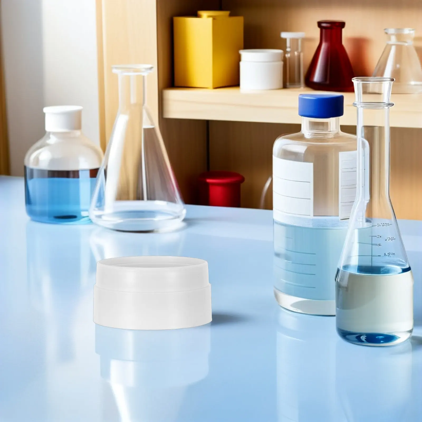 Obrázek 3: Chemie baňka stánek 90mm plastový laboratoře baňka držák báze topologického prostoru ne kolíček konírna podpora pro kolo dno laboratoř glassware držák