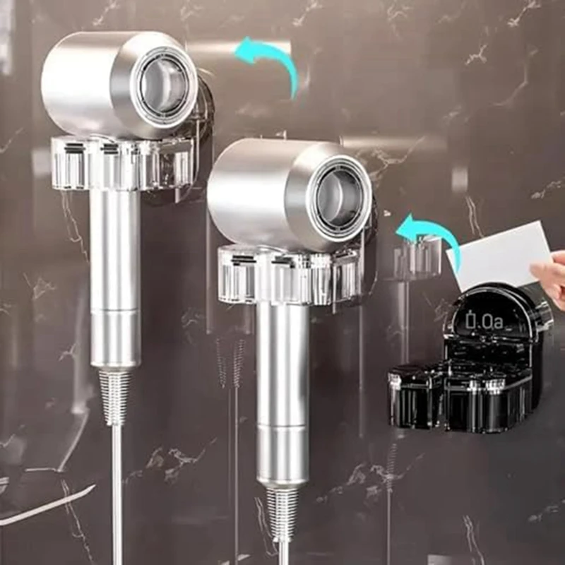 Rotating Hair Dryer Rack Punch-Free, Punch-Free Wall Mounted Hair Dryer Holder, Hair Dryer Rack For Hair Dryer