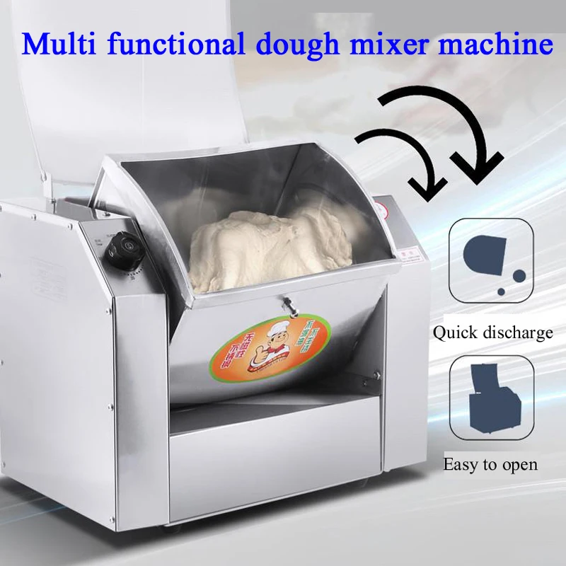 Mezclador de masa eléctrico, máquina amasadora, fermentación automática de harina, Mezclador de alimentos de acero inoxidable