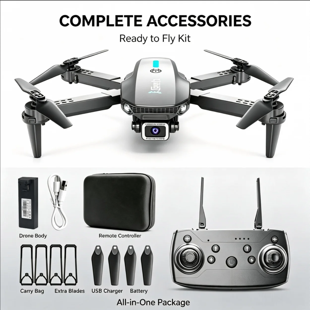 TONGLI Stunt Remote‑Control Drone Quadcopter 360 Degree Stunt Flip Headless Mode Long Endurance FPV Real‑Time View Available No‑Camera Single‑Camera Dual‑Camera Versions for Teens Adults Beginner RC Flying Hobby Gift