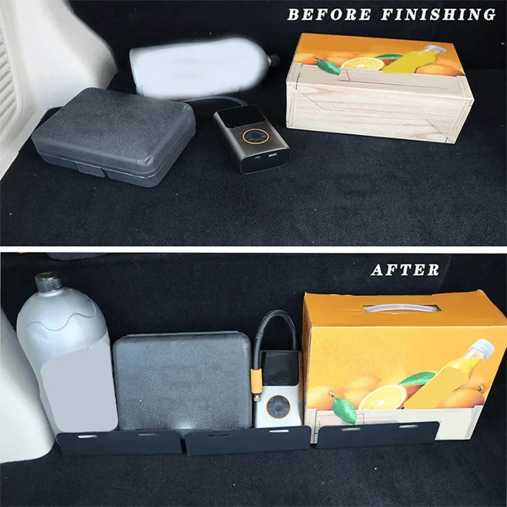 Set Of 3 Car Trunk Organizers For Maximum Space Efficiency Strong Grip On Wool Carpets No Installation Tools Needed
