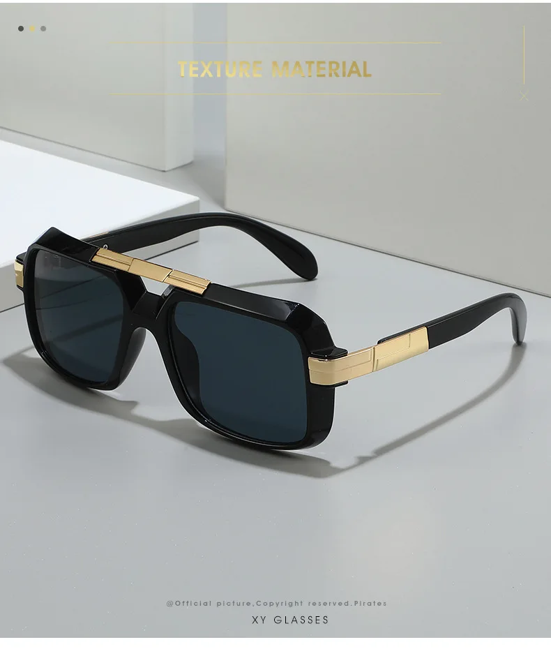 Retro Square Double Beam Aviator Sunglasses Unisex European Driving UV400 Fashion Sun Glasses