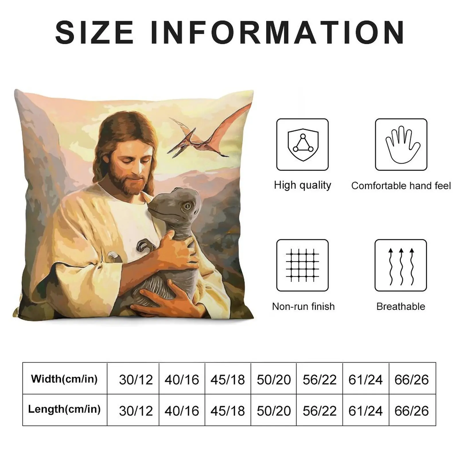 Proverbs 12:10 Jesus with Baby Dinosaur Throw Pillow Pillow Case luxury decor Decorative Cushions For Luxury Sofa pillow