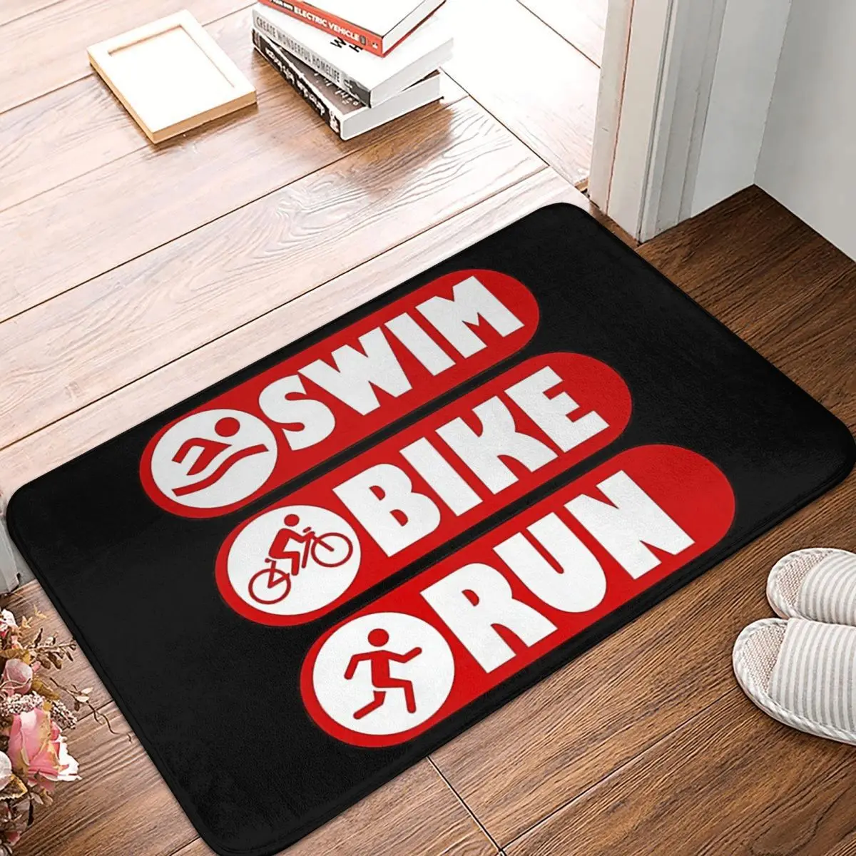 Triathlon Swimming Cycling Running Doormat Kitchen Entrance Home Floor Mat Anti-slip Carpet Rug for Bedroom Footpad Mats