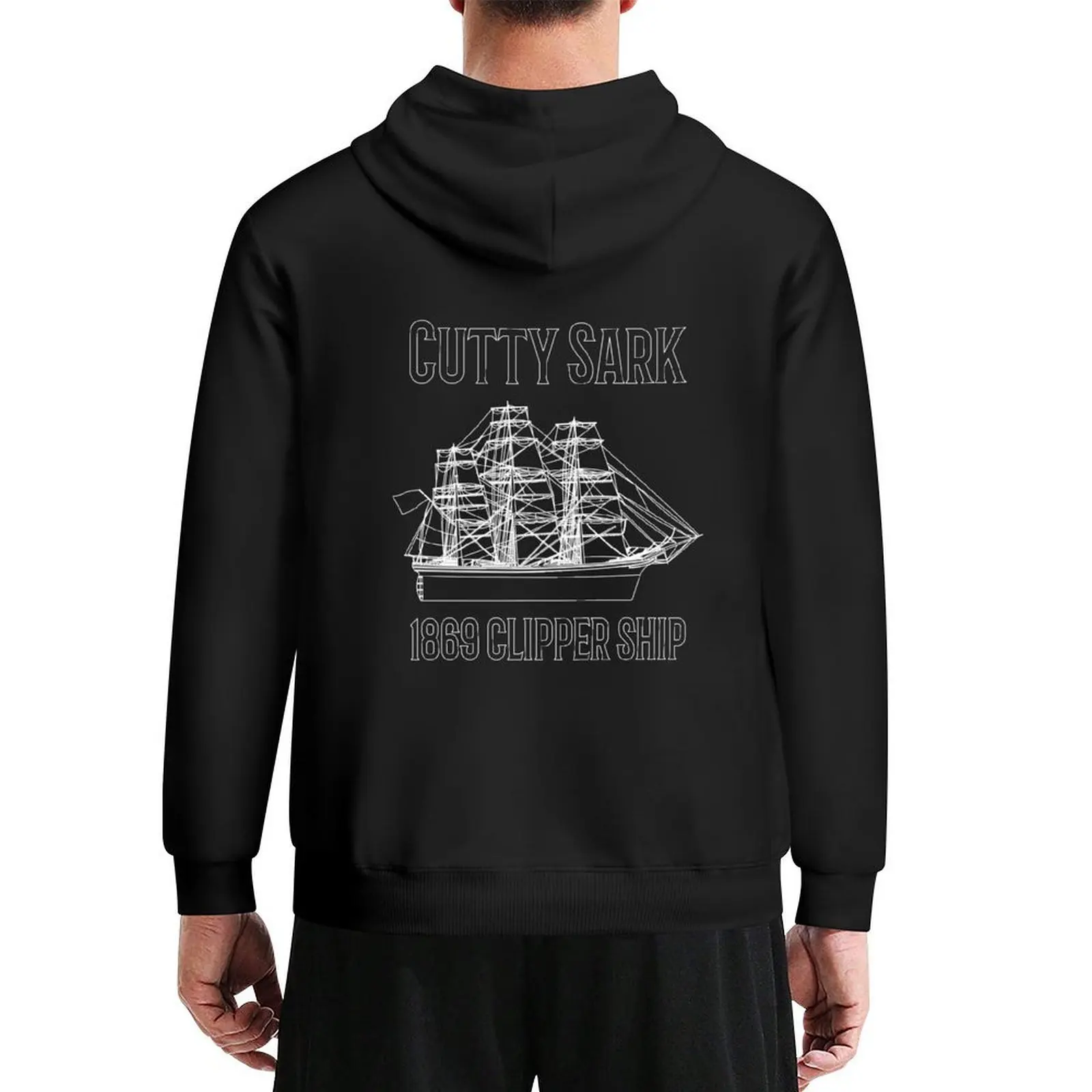 

Cutty Sark British 1869 Clipper Sailing Ship Blueprint Diagram Gift Hoodie autumn jacket men men's winter sweater blouse hoodie