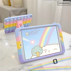 Voor Samsung Tab S7 S8 S9 FE Plus 12.4 inch SM-X810 SM-X610 SM-X710 SM-X510 T730 T970 Tablet Case Kids Silione Bubble Stand Cover
