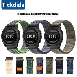 22 26mm QuickFit Strap for Garmin Tactix 7 Pro Enduro Fenix 7X 7 Pro 6X 6 Pro 5 5X Plus Epix Gen 2 935 Bracelet Nylon Watchband