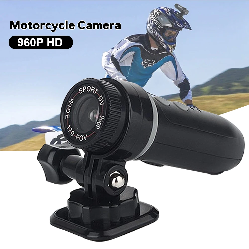 Motorcycle Camera Helmet Mount Camcorder 170° Wide Angle Sport Camera Loop Recording Waterproof