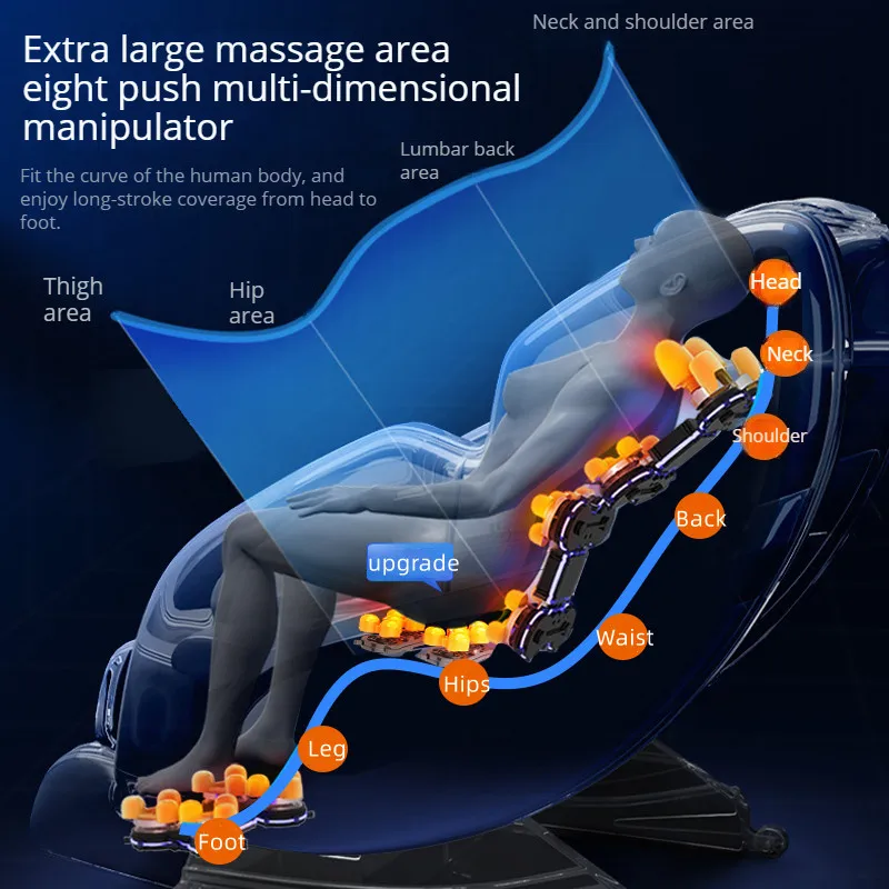 Verwarmd volledig lichaam Hoge kwaliteit Zero Gravity-massagestoel Fabrikant Massagebed en stoel zoals te zien op tv met voetroller